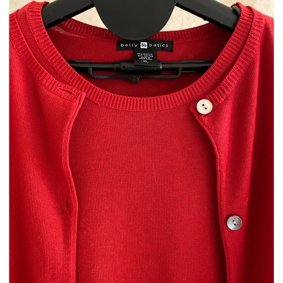 🎉HP🎉 NWOT 2-Piece Red Knit Cardigan and T-Shirt Set XL - Picture 3 of 6